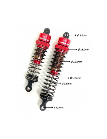 Amortiguadores estándar de aluminio 1:8 de 125 mm