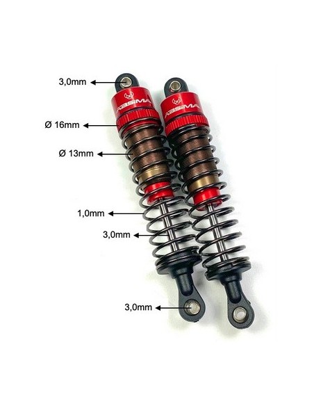 Amortiguadores estándar de aluminio 1:10 de 110 mm (2)