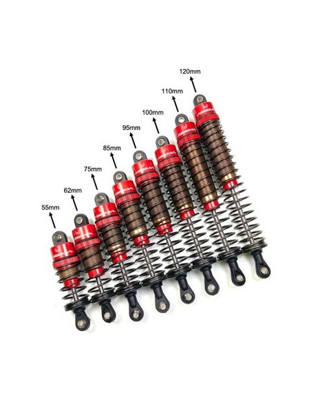 Amortiguadores estándar de aluminio 1:10 de 110 mm (2)