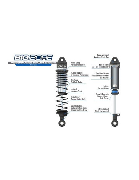 Amortiguadores Scaler de gran diámetro (1-10) delanteros y traseros (90 mm-95 mm) para la mayoría de los vehículos todoterreno.