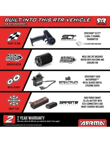 1-16 MOJAVE GROM 4X4 RTA KIT Brushed Desert Truck (Battery & Charger Included) Clear-Black