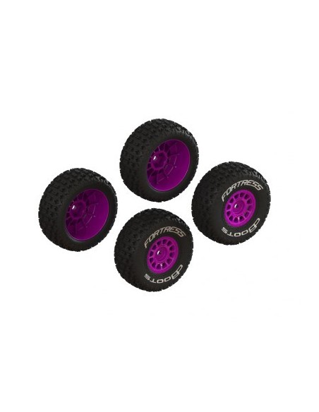 dBoots 'FORTRESS' Glued Tire Set Purple (2 Pairs)