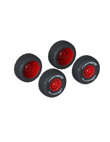 Juego de neumáticos dBoots 'FORTRESS' pegados en color rojo (2 pares)