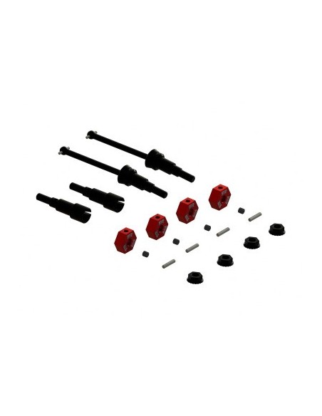 Metal Axle & Wheel Hex Set B (4): GROM