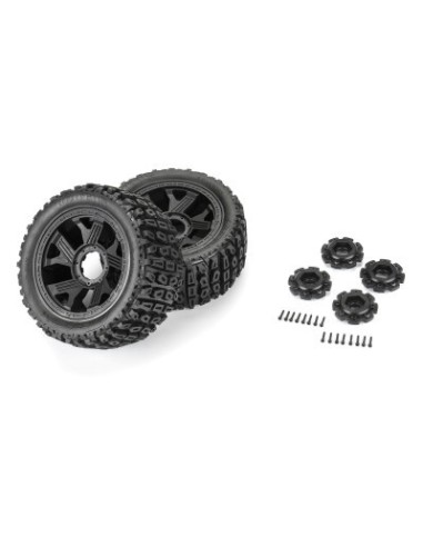 1-6 Brutus F-R 5.7" Monster Truck Tires MTD 24mm Black Ripper (2)