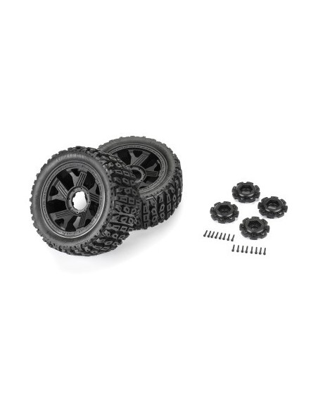 1-6 Brutus F-R 5.7" Monster Truck Tires MTD 24mm Black Ripper (2)
