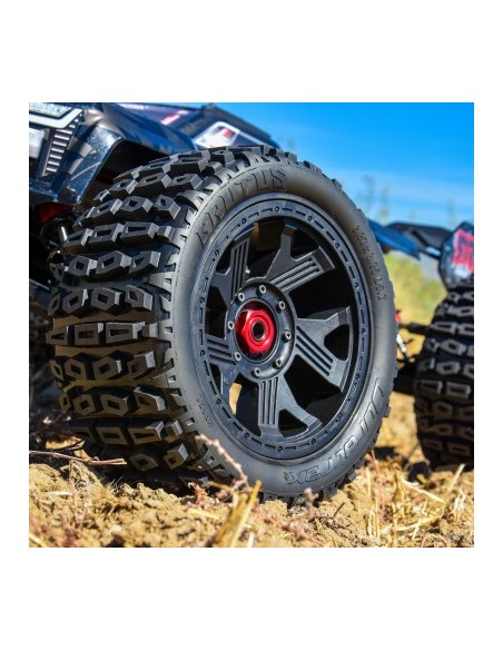 1-6 Brutus F-R 5.7" Monster Truck Tires MTD 24mm Black Ripper (2)