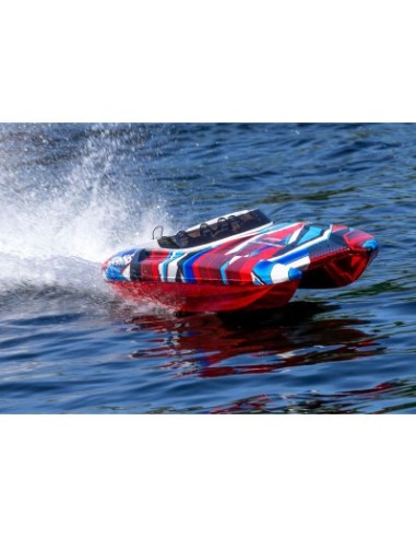 Red-Blue DCB M41 Widebody: Brushless 40" Race Boat with TQi™ Traxxas Link™ Enabled 2.4GHz Radio System & Traxxas Stabil