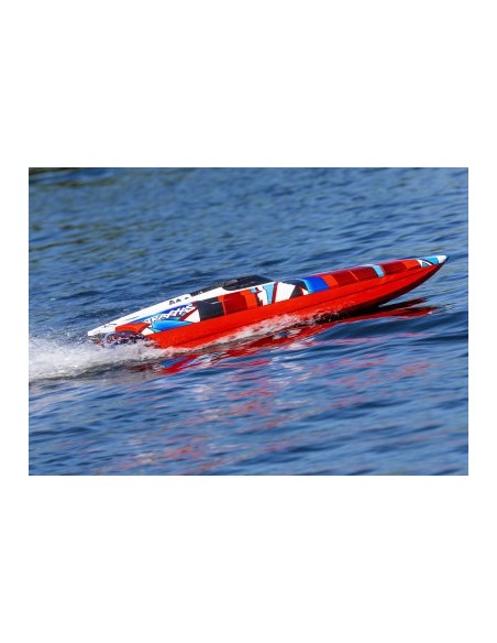 Red-Blue DCB M41 Widebody: Brushless 40" Race Boat with TQi™ Traxxas Link™ Enabled 2.4GHz Radio System & Traxxas Stabil