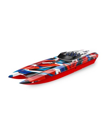 Red-Blue DCB M41 Widebody: Brushless 40" Race Boat with TQi™ Traxxas Link™ Enabled 2.4GHz Radio System & Traxxas Stabil