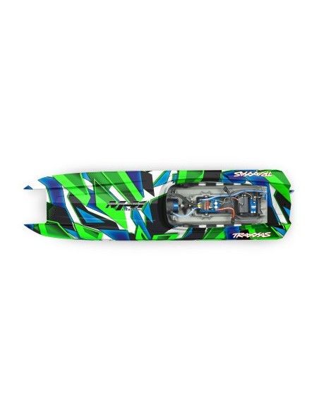 Red-Blue DCB M41 Widebody: Brushless 40" Race Boat with TQi™ Traxxas Link™ Enabled 2.4GHz Radio System & Traxxas Stabil