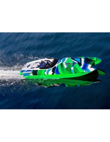 copia de GREEN-BLUE DCB M41 Widebody: Brushless 40" Race Boat with TQi™ Traxxas Link™ Enabled 2.4GHz Radio System & Traxxas