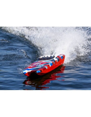 copia de GREEN-BLUE DCB M41 Widebody: Brushless 40" Race Boat with TQi™ Traxxas Link™ Enabled 2.4GHz Radio System & Traxxas