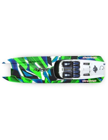 copia de GREEN-BLUE DCB M41 Widebody: Brushless 40" Race Boat with TQi™ Traxxas Link™ Enabled 2.4GHz Radio System & Traxxas
