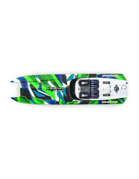 copia de GREEN-BLUE DCB M41 Widebody: Brushless 40" Race Boat with TQi™ Traxxas Link™ Enabled 2.4GHz Radio System & Traxxas