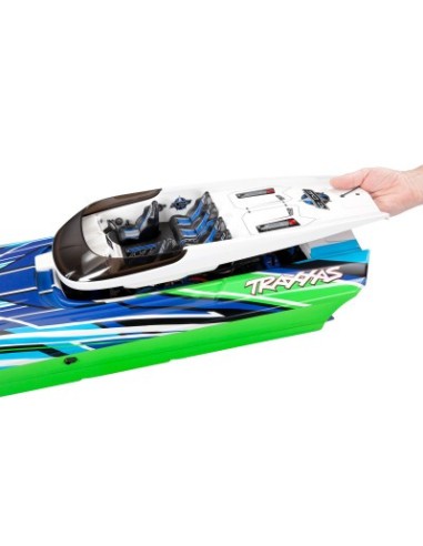 copia de GREEN-BLUE DCB M41 Widebody: Brushless 40" Race Boat with TQi™ Traxxas Link™ Enabled 2.4GHz Radio System & Traxxas
