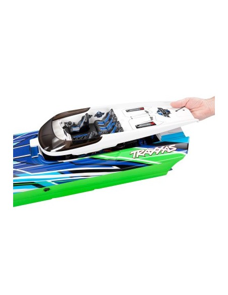 copia de GREEN-BLUE DCB M41 Widebody: Brushless 40" Race Boat with TQi™ Traxxas Link™ Enabled 2.4GHz Radio System & Traxxas