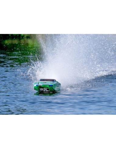 copia de GREEN-BLUE DCB M41 Widebody: Brushless 40" Race Boat with TQi™ Traxxas Link™ Enabled 2.4GHz Radio System & Traxxas