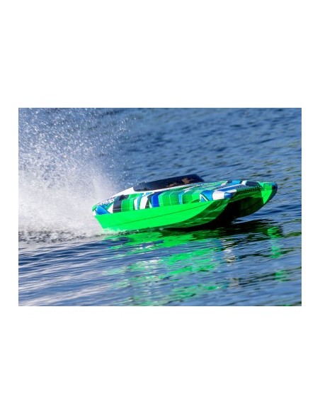 copia de GREEN-BLUE DCB M41 Widebody: Brushless 40" Race Boat with TQi™ Traxxas Link™ Enabled 2.4GHz Radio System & Traxxas