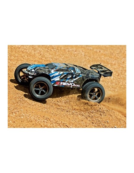 Blue E-Revo® VXL: 1-16-Scale 4WD Brushless Monster Truck with TQi™ Traxxas Link™ Enabled 2.4GHz Radio System & Traxxas S