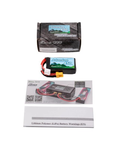 Gens ace Adventure 450mAh 2S1P 7.4V 60C Lipo Batería XT30
