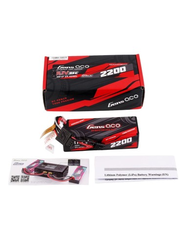 Batería de Gens ace 2200mAh 11.1V 3S1P 35C Lipo con enchufe IEC2