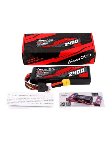 Batería de Lipo Gens ace G-Tech 2400mAh 3S 11.1V 60C con enchufe XT60