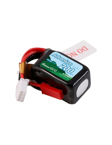 Paquete de batería de Lipo Gens ace 200mAh 11.1V 30C 3S1P con enchufe JST-SYP