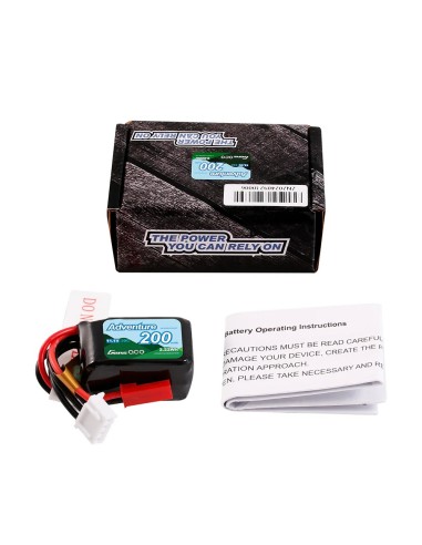 Paquete de batería de Lipo Gens ace 200mAh 11.1V 30C 3S1P con enchufe JST-SYP