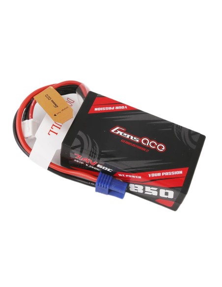 Batería de Gens ace 850mAh 7.4V 2S1P 60C Lipo con enchufe EC2