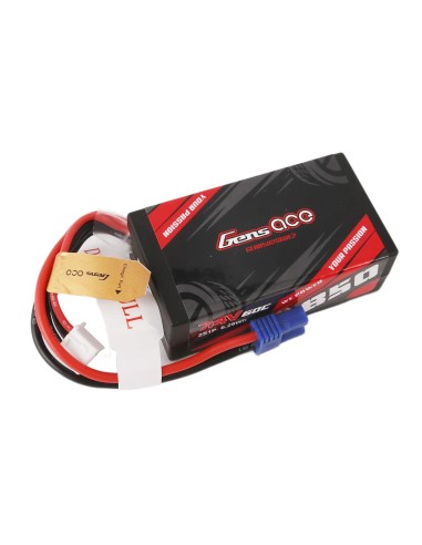 Batería de Gens ace 850mAh 7.4V 2S1P 60C Lipo con enchufe EC2