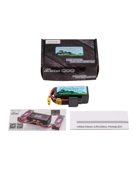 Gens ace Adventure G-Tech 1100mAh 3S1P 11.4V 60C Batería de alto voltaje Lipo XT30