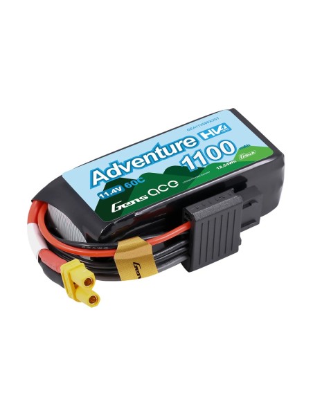Gens ace Adventure G-Tech 1100mAh 3S1P 11.4V 60C Batería de alto voltaje Lipo XT30