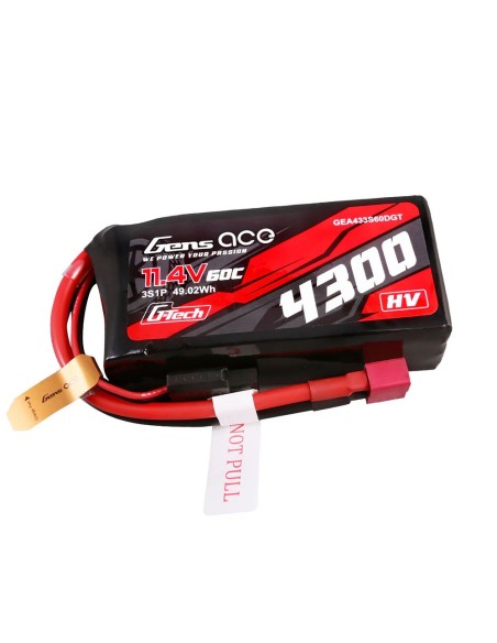 Gens ace G-Tech 4300mAh 3S1P 11.4V 60C Lipo batería con enchufe en T