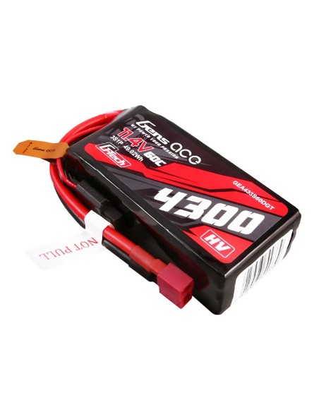 Gens ace G-Tech 4300mAh 3S1P 11.4V 60C Lipo batería con enchufe en T