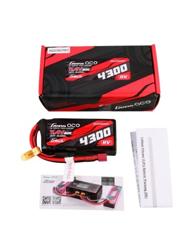 Gens ace G-Tech 4300mAh 3S1P 11.4V 60C Lipo batería con enchufe en T