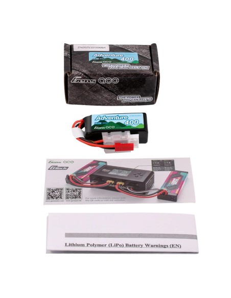 Gens ace 400mAh 3S 35C Lipo Batería con JST-RCY | Aventura | G-Tech
