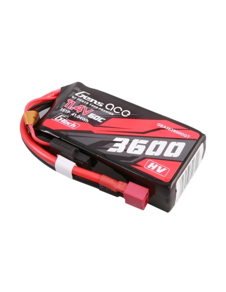 Gens ace G-Tech 3600mAh 11.4V 3S1P 60C batería de alta tensión Lipo con enchufe en T