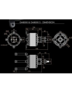Motor Dualsky GA8000.9      KV 140, 1150g, 8000W 2