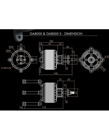 Motor Dualsky GA8000.9      KV 140, 1150g, 8000W