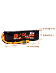 11.1V 2200mAh 3S 50C Smart G2 LiPo Battery: IC3 2