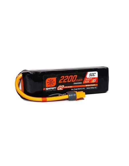 11.1V 2200mAh 3S 50C Smart G2 LiPo Battery: IC3