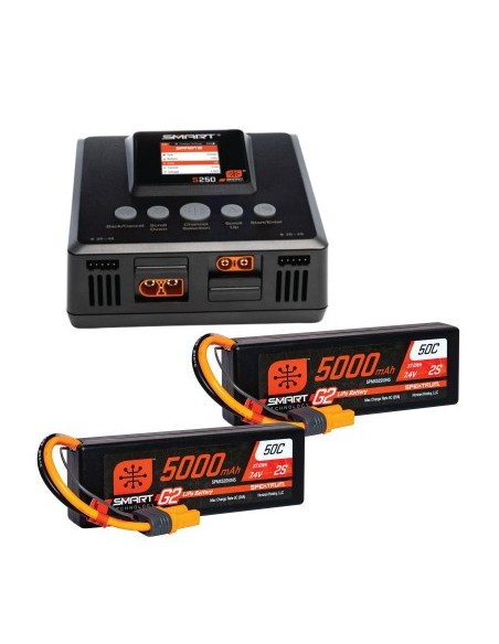 Smart Powerstage 4S Surface Bundle: (2) G2 5000mAh 2S LiPo IC5 & S250 Charger EU