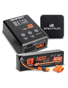Smart Powerstage Surface Bundle: 1400mAh 2S 30C LiPo Battery (IC2) - 100W S100 Charger - 65W Power Supply - Adapter
