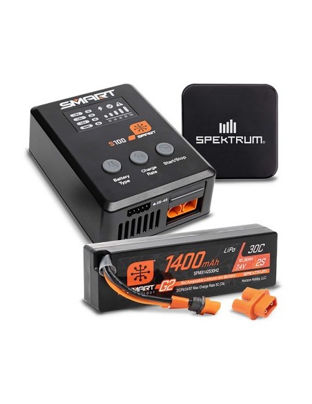 Smart Powerstage Surface Bundle: 1400mAh 2S 30C LiPo Battery (IC2) - 100W S100 Charger - 65W Power Supply - Adapter