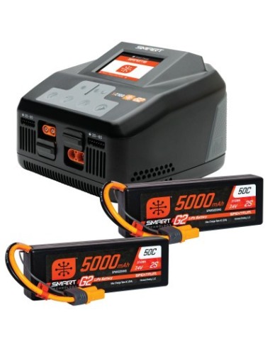 Smart Powerstage 4S Surface Bundle: (2) G2 5000mAh 2S LiPo IC5 & S2100 Charger EU