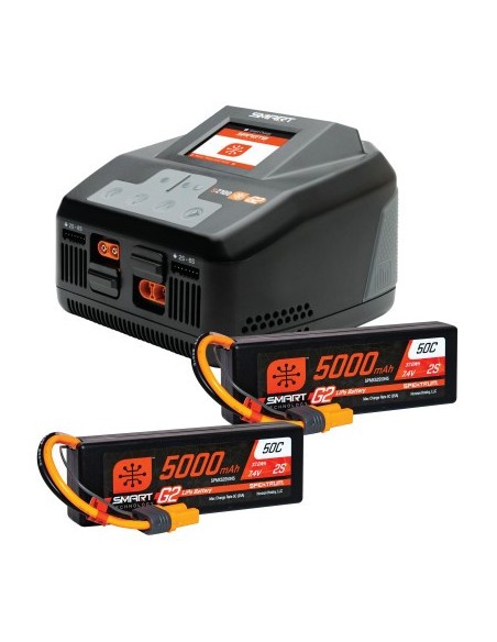 Smart Powerstage 4S Surface Bundle: (2) G2 5000mAh 2S LiPo IC5 & S2100 Charger EU