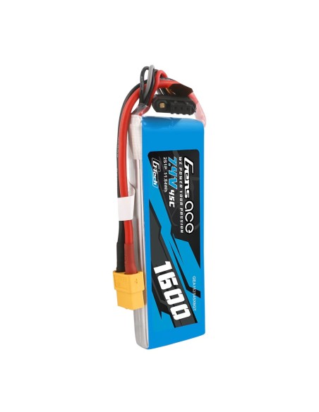 Batería Lipo Gens ace G-Tech de 1600 mAh, 7,4 V, 45C, 2S1P con conector XT60.
