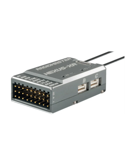 Sistema de control NEXUS-XR con receptor ExpressLRS integrado de 2,4 GHz.