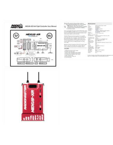 Sistema de control NEXUS-XR con receptor ExpressLRS integrado de 2,4 GHz.